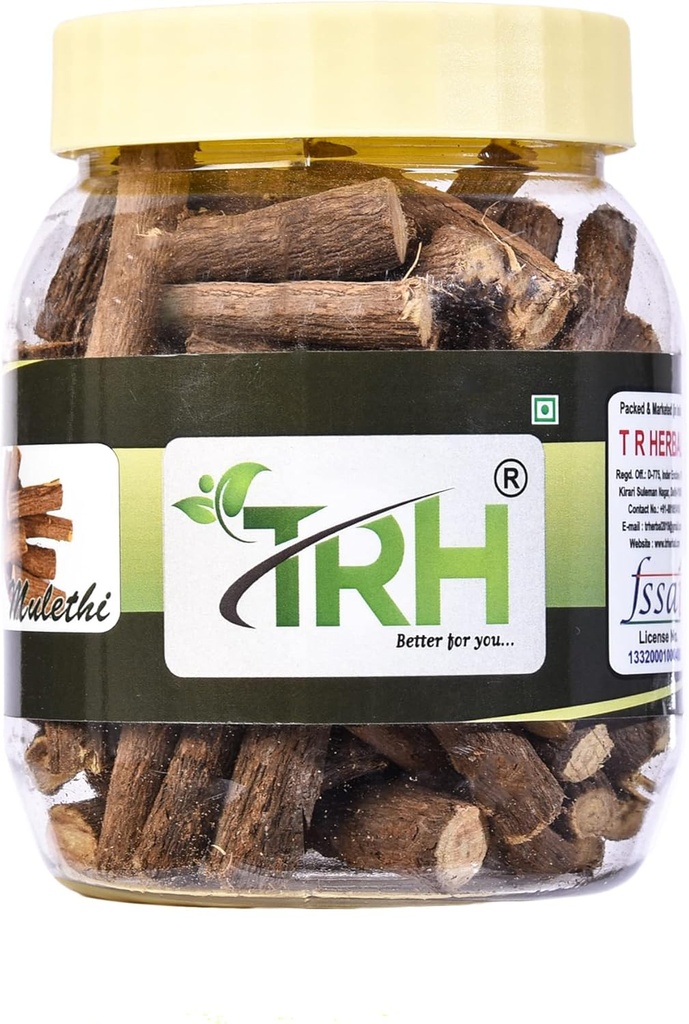 TRH Mulethi Root Stick|Mulethi Liquorice|Glycyrrhiza glabra|mulethi kehale, nahale ja juustele (200 gm) Pakend (1 x 200 gm)