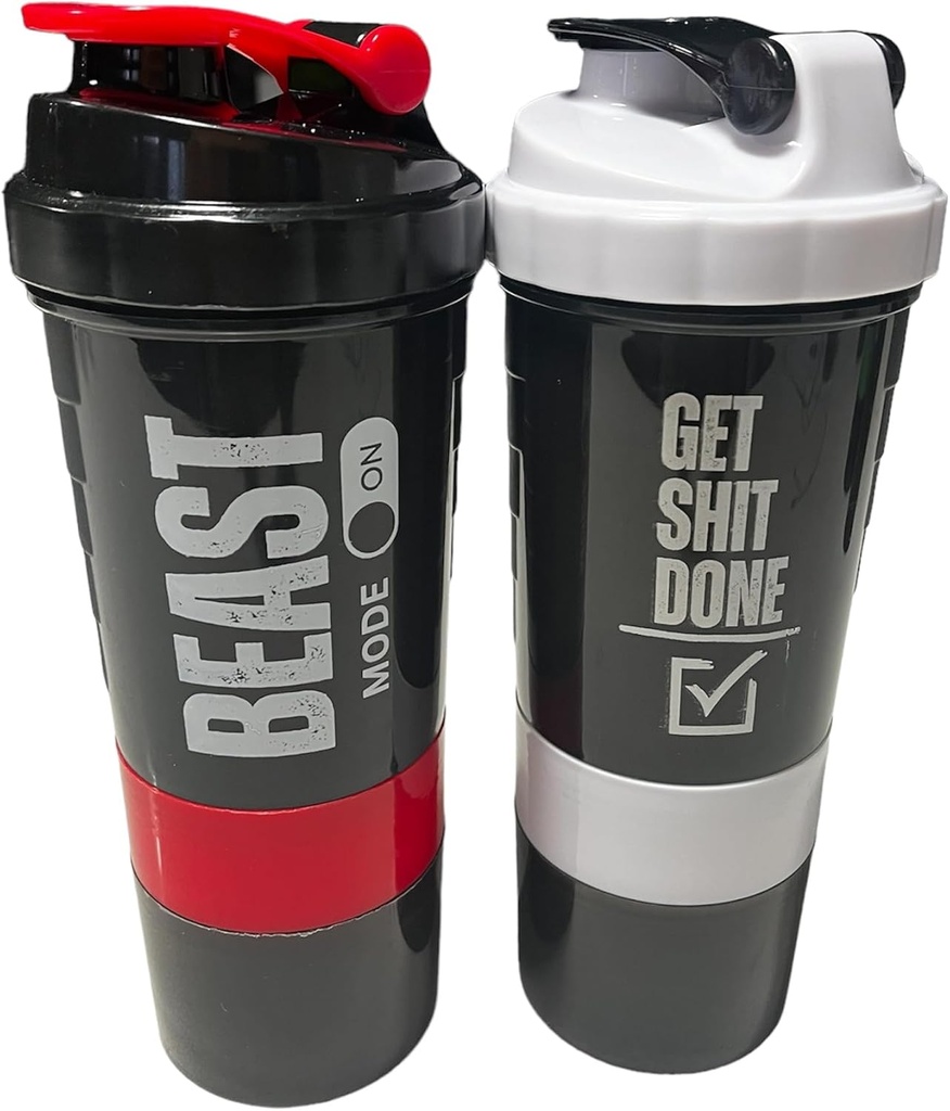Üldine Protein Shaker Bottle - ShakePro16oz BPA-Free Shaker Bottle koos Leak-Proof Storage jaoks Pulber/Pills - Ideaalne jõusaali ja fitness