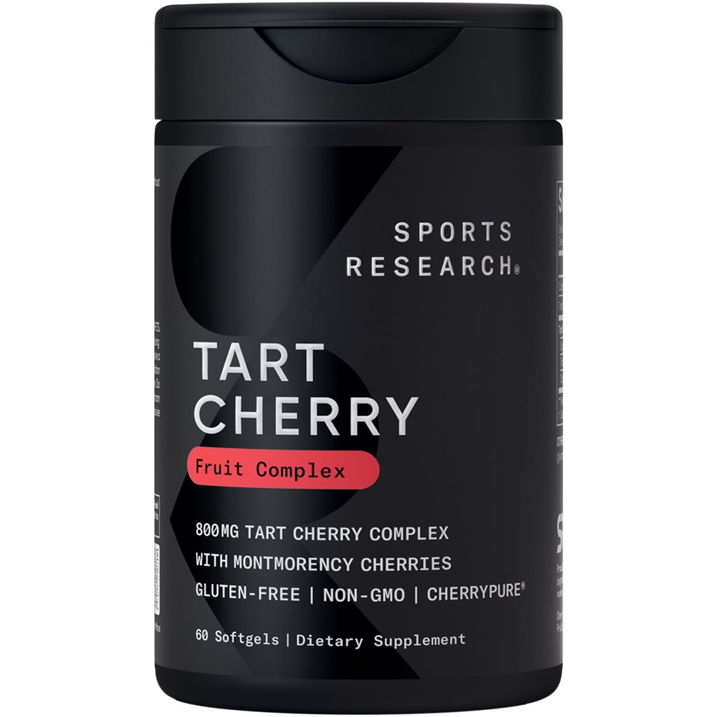 Spordiuuringud Tart Cherry kapslid - valmistatud Montmorency Tart Cherries - Non-GMO & Gluteenivaba - 60 Vedel Softgels