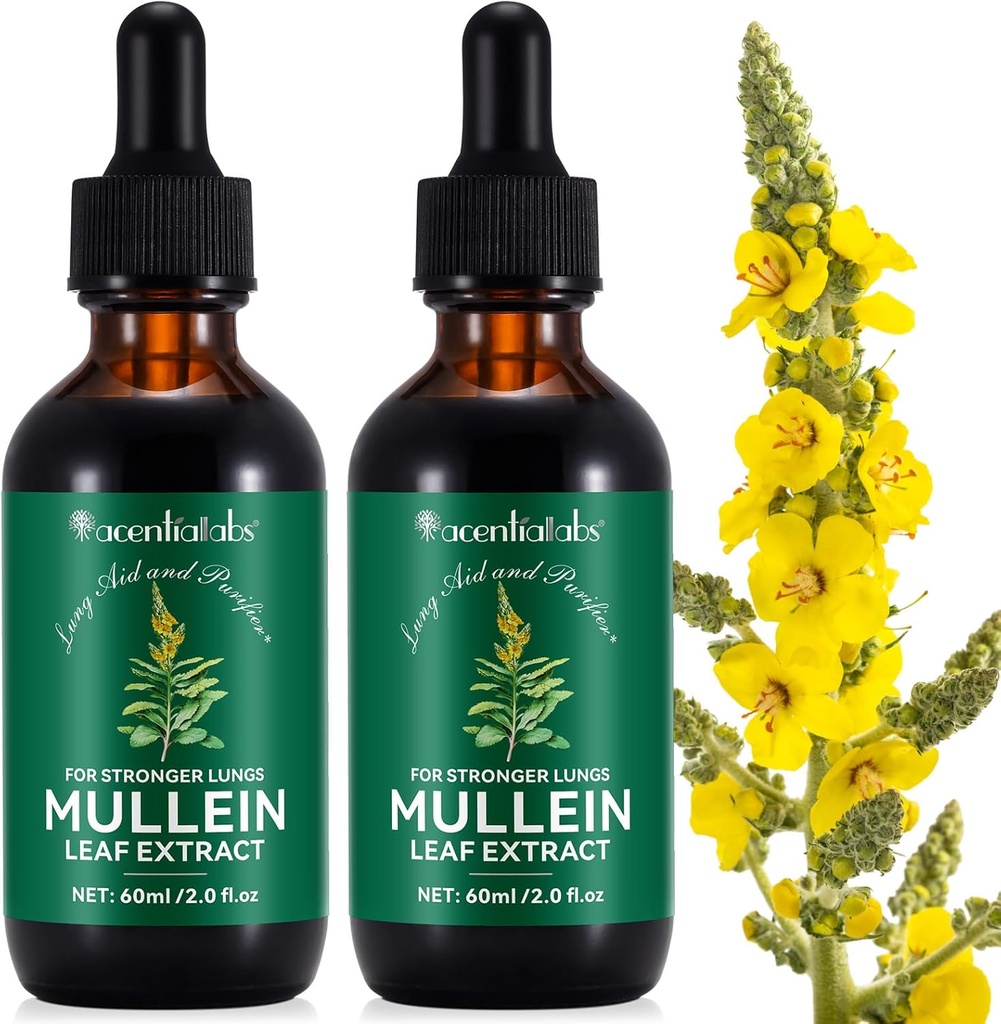 Mullein tilgad kopsudele , Mullein Leaf ekstrakt kopsudele , Mullein Leaf Tinktuuritilgad , Powerful Mullein Leaf Vedel Ekstraheerimistilgad , Vegan Mullein Leaf Sublingvaalne Kiire Imendumine , 4 OZ