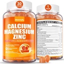 Kaltsium 1200 mg koos D3-vitamiini kummidega täiskasvanutele - kaltsiumtsitraat koos D3-vitamiini K2-ga, magneesium, tsink, boor, vask ja ashwagandha - ekstra imendumine Kaltsiumi lisand naistele meestele