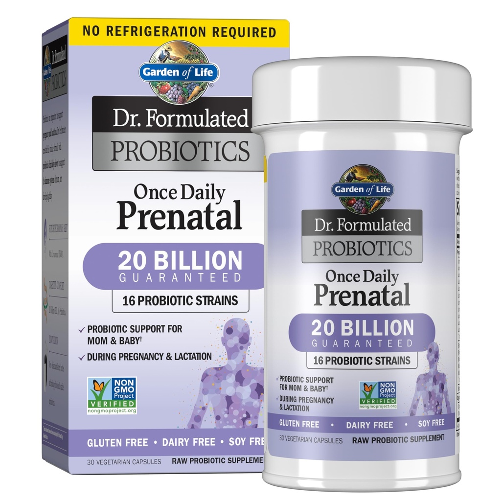 Eluaed Dr. Formuleeritud probiootikumid üks kord päevas prenataalne - Acidophilus ja Bifidobacteria Probiootiline toetus emale ja lapsele - riiuli stabiilne - gluteen, piima ja sojavaba - 30 taimetoitlase kapslit