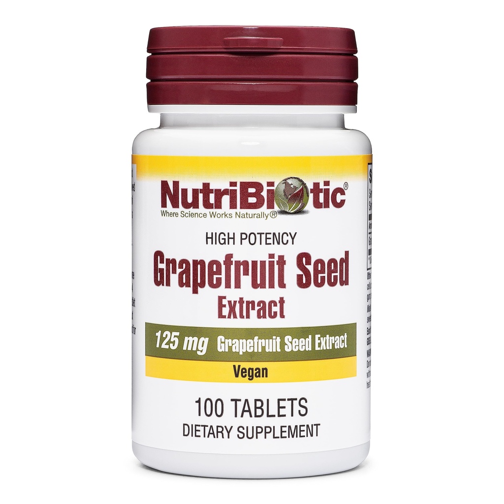 NutriBiotic – greibiseemne ekstrakti tabletid 125mg, 100 Count | Premium Grade GSE koos bioflavonoididega | Tugev immuunsus ja üldine tervisetoetus | Lihtne neelata | Vegan, gluteenivaba, mitte-GMO
