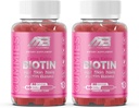 MB One Biotin Gummies-kõrge tugevusega terved juuksed, nahk ja küüned, vitamiin B7, (10000 Mcg) Mitte-GMO, pektiini taimepõhine, lastele ja täiskasvanutele, maasika looduslik maitse 2 Pack