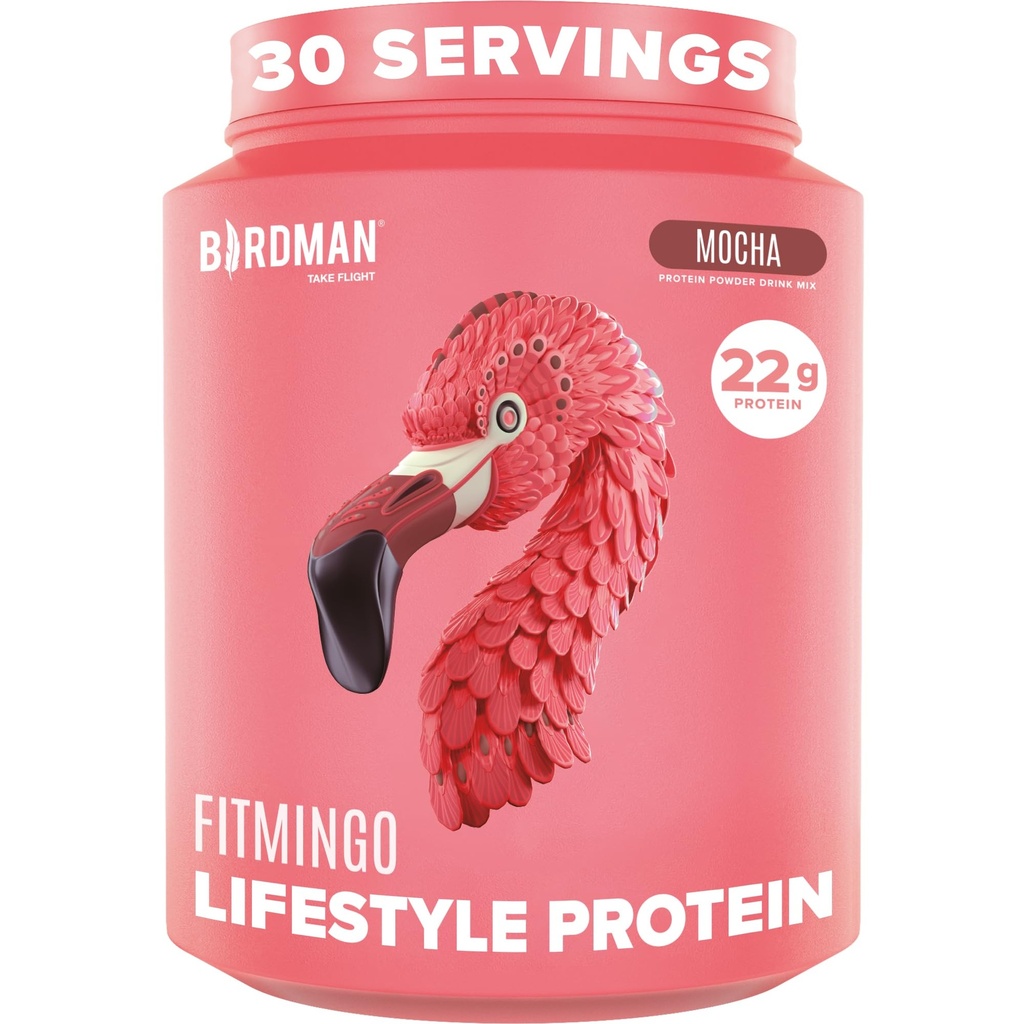BIRDMAN Fitmingo Veganvalgu pulber inositooli, kollageeni võimendajate, hüaluroonhappe ja vitamiinidega | Madala süsivesikusisaldusega, piimavaba, madala kalorsusega | 23g taimset päritolu mustikavalgu pulber müo-inositooliga
