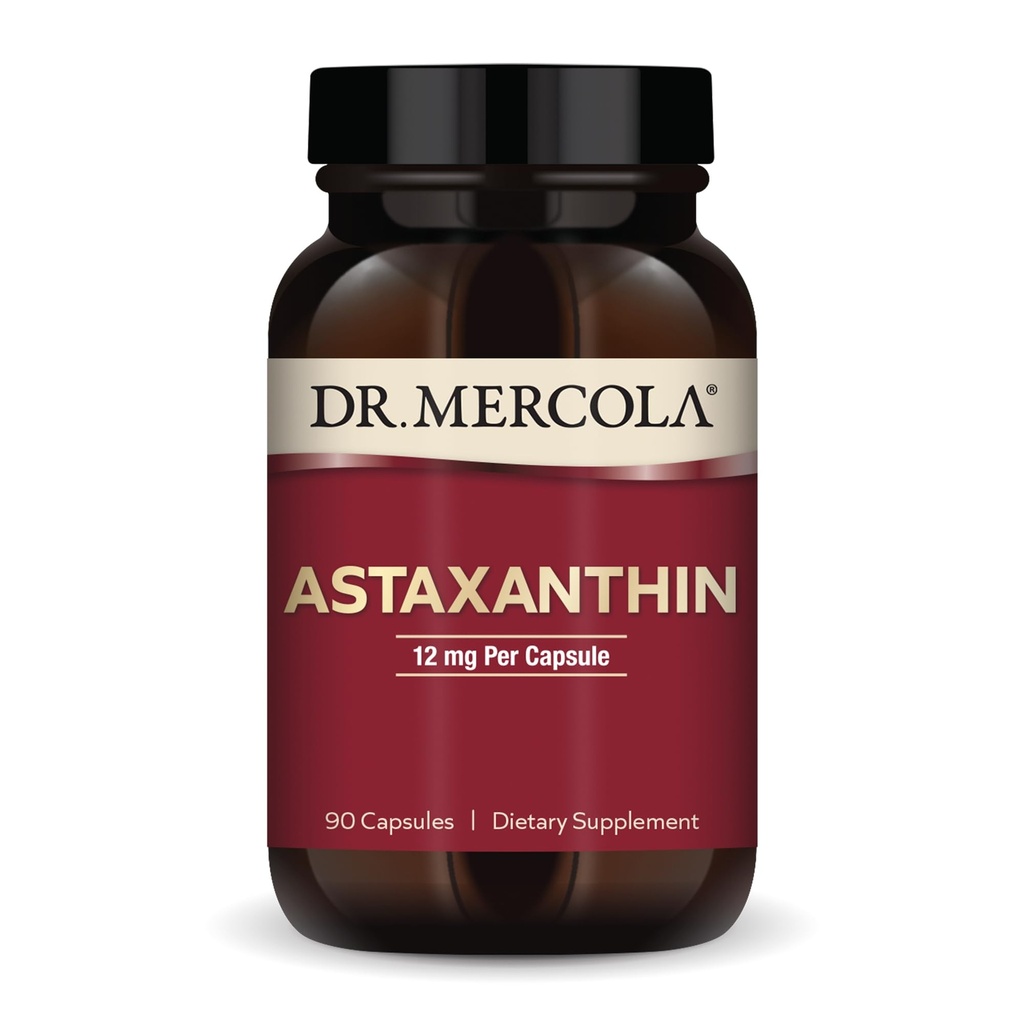 Dr Mercola orgaaniline astaksantiin - 12 mg astaksantiin - võimas antioksüdantide tugi - orgaaniline mikrovetikaekstrakt - mitte-GMO, gluteenivaba ja sojavaba - 90 kapslit (90 serveerimist)