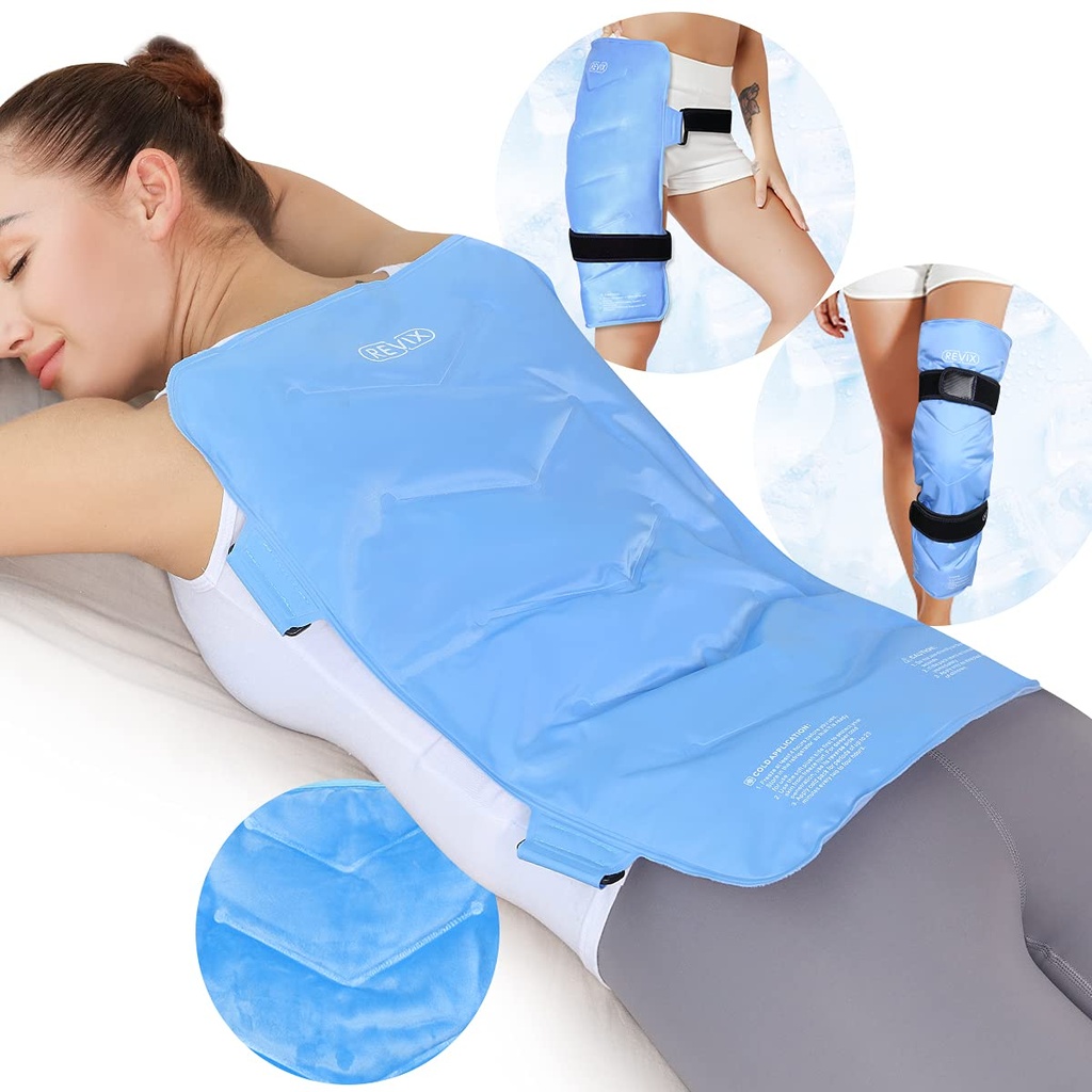 REVIX XXL Full Back Ice Pack Wrap, korduvkasutatav Gel Cold Compress ülemise ja alumise selja jaoks, pikaajaline paindlik jääpakett lihaste väsimuse, valulikkuse ja treeningujärgse taastumise jaoks