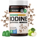 BIO KRAUTER Joodikummid - 60 vegan närimist - 250 mikrogrammi kaaliumjodiid - joodilisand Selenium tsinkiga - Õunamaitse, pektiinipõhised närimiskummid