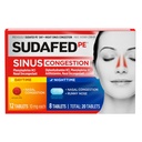 Sudafed PE siinus ummistuspäev + öine maksimaalne tugevus dekongestant & antihistamiini tabletid koos fenülefriini HCl & difenhüdramiin HCl-ga, aitab nina ja siinusrõhk & ummistused, 20 ct