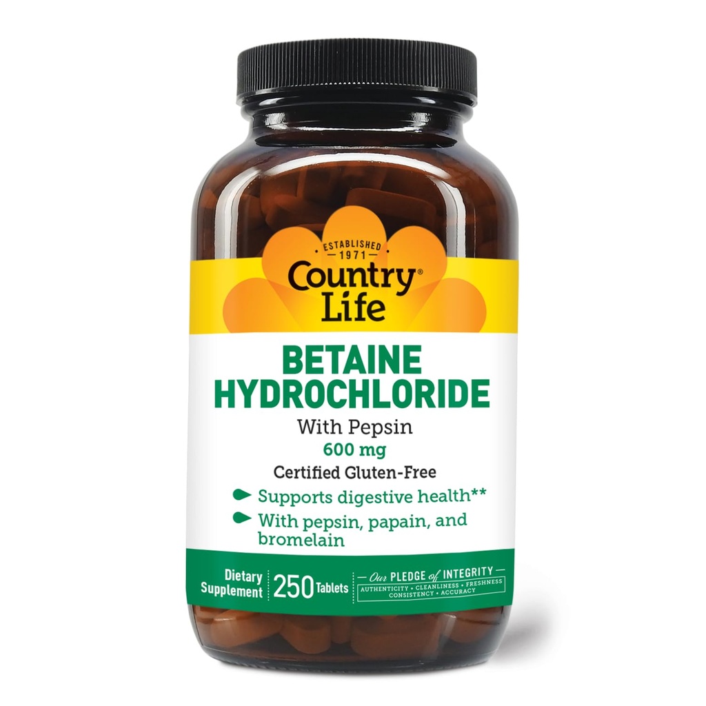 Betaiinvesinikkloriid pepsiiniga 600 mg - 250 tabletti