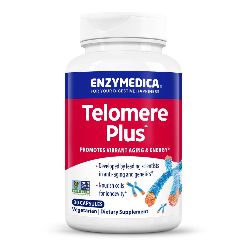 Enzymedica, Telomere Plus, Ensüümi tugi raku tervisele, 30 kapslit
