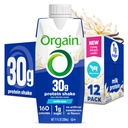 Orgain 30 g kõrge valgu loksutamine, piimatoodete isolaat piimavalk, vanilje oad, 5 g BCAA-d, 1 g suhkrut serveerimise kohta, söögikorra asendamine, valmis joomiseks, Keto sõbralik, Gluteenivaba 11 Fl Oz (pakk 12)