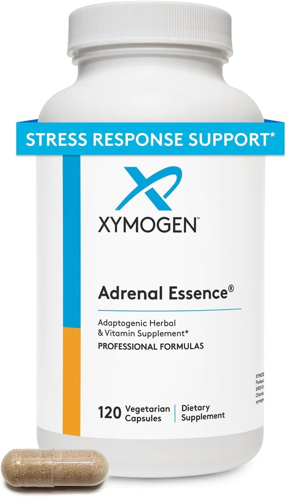 XYMOGEN Adrenal Essence - Adaptogeensete maitsetaimede (Cordyceps, Rhodiola Extract, ženšenn) + B-vitamiinid - aitab toetada tervislikku energiataset ja tervislikku immuunsüsteemi funktsiooni (120 kapslit)