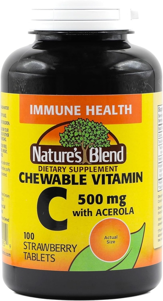 Nature's Blend C-vitamiin näritav Acerola, maasikas 500 mg 100 tabletti