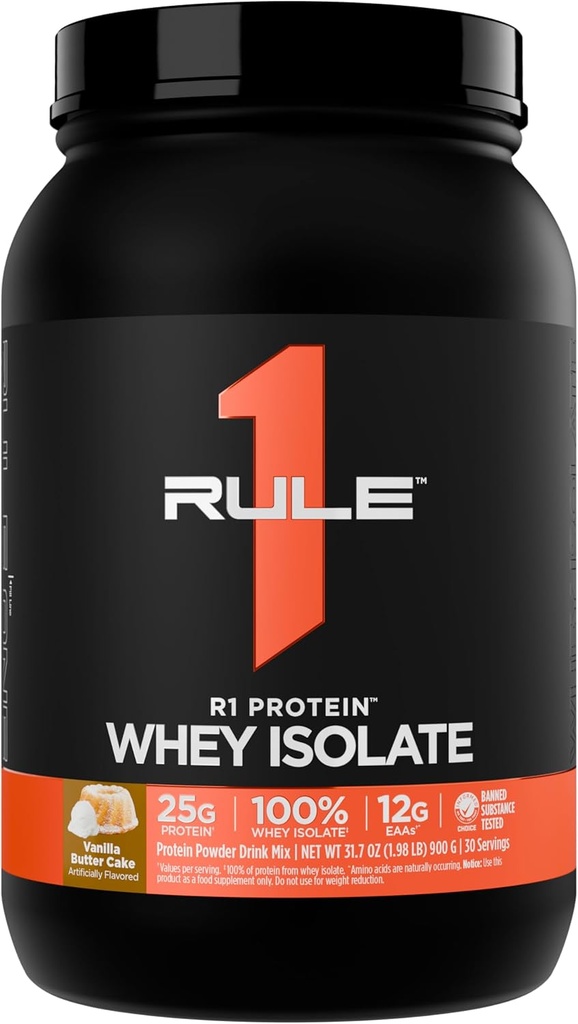 Reegel 1 R1 Valk Vadaku isolaat - 25 g valgu ja 6 g BCAA-ga, mis on eranditult eraldatud ja hüdrolüüsitud allikad treeningu taastamiseks (2 naela *, Vanilje või kook)