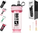 Litex Shaker pudelid valgu raputamiseks, 26oz Blender Shaker Pudel Pre-Workout, Shaker Cups koos õlgedega, BPA-vaba Tritan Mixer pudelid valgupulbrile, Cup harja ja juhised (Pink)