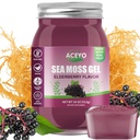 ACEYO (18 OZ) Iiri Elderberry Sea Moss Gel Orgaaniline toores Vegan Maitse 102 Vitamiinid ja mineraalid Looduslik koristatud Mitte-GMO Immune Defense Booster Kilpnäärme seedetrakti tugi