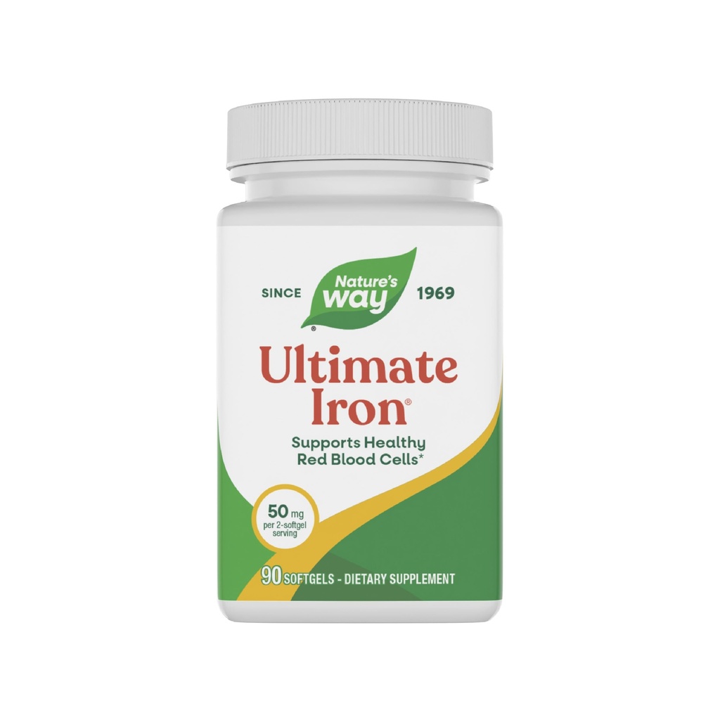 Looduse viis Ultimate Raud, toetab tervislikke punaseid vereliblesid, * toetab rakuenergia tootmist *, 50 mg 2-Softgel Serving, Gluteenivaba, 90 Softgels (pakendamine võib varieeruda)