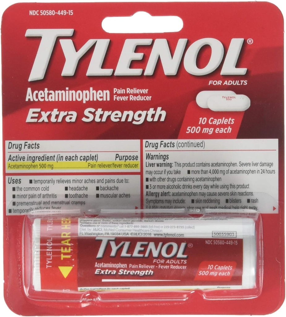 TYLENOL Extra Tugevuskapslid 10 ea (3. pakendis)