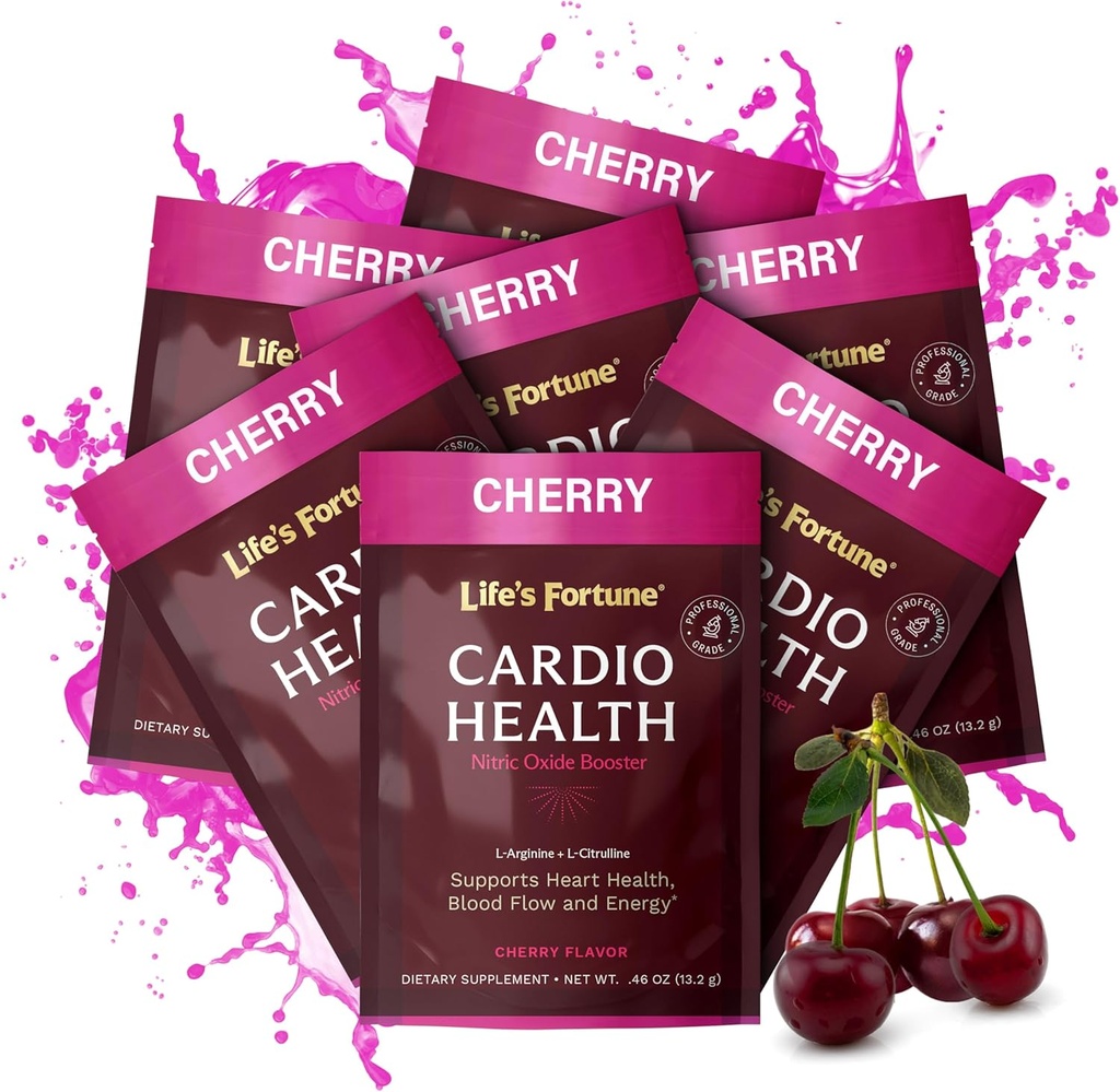 Life's Fortune L Arginine L Citrulline Supplement Powder - suure tugevusega lämmastikoksiidi lisandi Booster loodusliku kirsi maitsega (7 serveerimist (pakk 1), kirss)