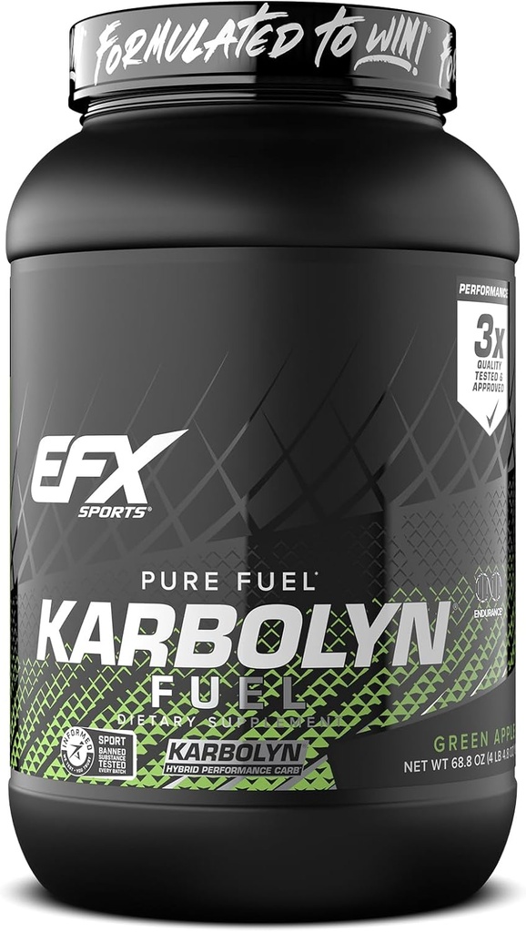 EFX Sport Karboliin Kütus | Kiiresti neelavad süsivesikud Pulber | Süsivesikute koormus, Jätkusuutlik Energia, Kiire Taastamine | Stimulant Vaba | 35 Servings (Roheline Õun)