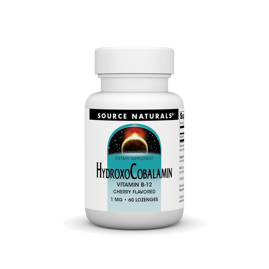 Allikas Naturals HydroxoCobalamin, Vitamiin B-12, 1 mg - 60 Kirsi maitsestatud lozenges