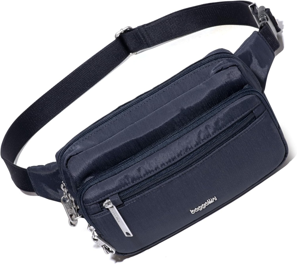 Baggallini Securtex Anti Theft Belt Fanny Pack for Women RFID Wallet Locking Zipper-Reisikott Crossbody Purse