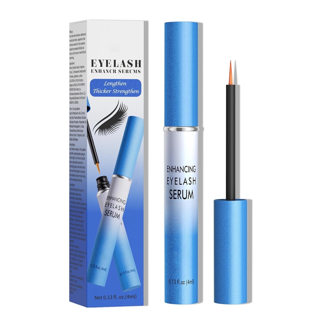 Lash seerum, kiire ripsmete kasvu seerum, ripsmete kasvu paksus, tugevam, tervislikum ripsmed ja kulmud, pikemad, täielikumad ja paksemad ripsmed, vegan ja julmusevaba (Light Blue 4ML)