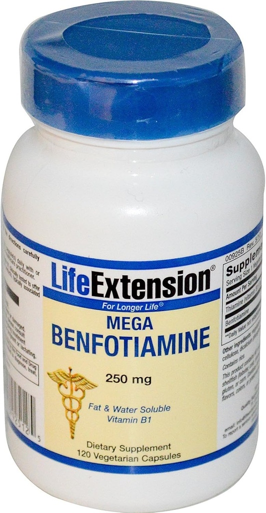 Life Extension Mega Benfotiamiin, 120 vcaps 250 mg