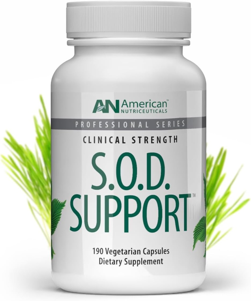 American Nutriceuticals - S.O.D. Support - 190 kapslit - Superoksiidi dismutaasi loodusliku tootmise toetamine - hävitab vabad radikaalid, toetab rakusisest detoksifitseerimist ja kerget neelamist
