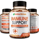 10 in 1 Immune Support Supplement (No Fillers) | C-vitamiin, tsink, Elderberry, Echinacea, kurkum, probiootikumid | immunity Booster Multi-System Immune Defense, Respiratory & Sole Health |60 Day Supply