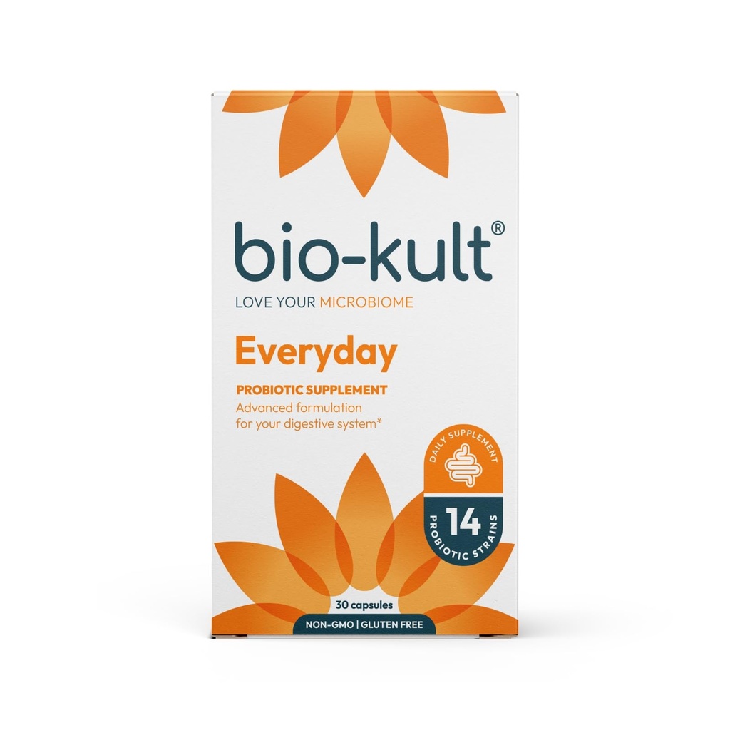 Bio-Kult soolestiku tervise probiootiline lisand, 14 tüve, probiootikumid naistele ja meestele, immuunsuse tugi, seedetrakti tervis, riiulite stabiilne, mitte-GMO ja gluteenivaba, kapslid, 30 loendit (1. pakk)