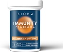 BIOHM immuunsus probiootikum C-vitamiiniga, D3 ja tsink, 1 miljard CFU (60 kapslit) päevased probiootikumid naistele ja meestele, seedetrakti tervise ja immuunsuse tugi, vegan, gluteenivaba ja mitte-GMO