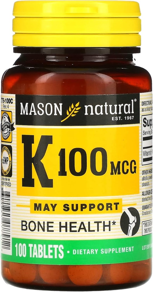 MASON LOODUSLIK K-vitamiin, 100 mikrogrammi, 100 tabletti