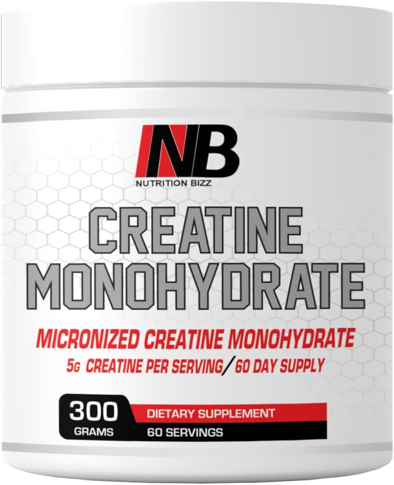 Micronized Creatine Monohydrate Powder 300 Grams Unflavored 60 Days Supply 5 Grams Creatiner Per Serving