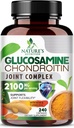 Glükoosamiin Chondroitin MSM 2100mg kompleks - ühine tugilisa liigese liikuvuse ja mugavuse meestele ja naistele kurkum ja boswellia, kolmekordne tugevus Glükoosamiini toidulisandeid - 240 kapslit