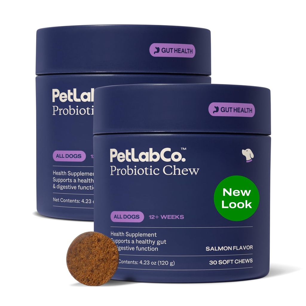 PetLab Co. Probiootikumid koertele, soolestiku tervise toetamine, juhuslik kõhulahtisus, seedetrakti tervis ja hooajalised allergiad - lõhe maitse - pakend võib varieeruda - 30 pehmete näride pakend 2