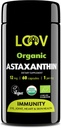 LOOV Looduslik orgaaniline astaksantiini 12mg - 60-päevane pakkumine - Max Tugevus Antioksüdant - Silm, liiges, nahk, immuunsus - mikrovetikatest - mitte-GMO, vegan, jätkusuutlik