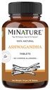 Ashwagandha tabletid - 90 tabletti, 1000 mg mi Nature | 45 päeva pakkumine |100% looduslik Ashwagandha | Vegan | Indiast