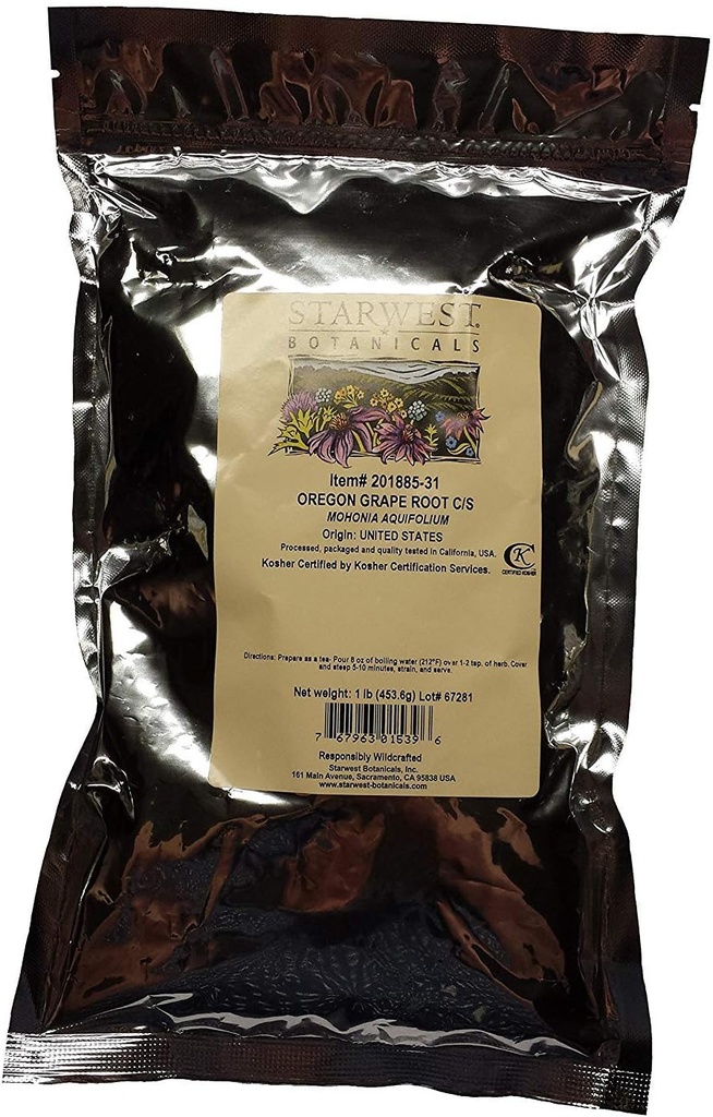 Oregoni viinamarjajuur C / S Wildcrafted - Mohonia aquifolium, 1 lb, (Starwest Botanicals)