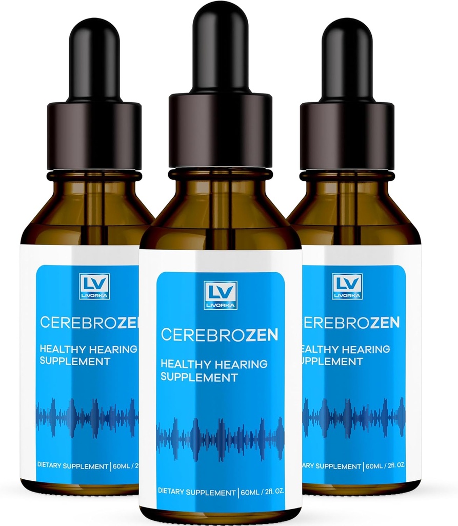 3 Pack - Cerebrozen kõrvatilgad - Cerebrozen, Cerebrozen 24, Cerebrozen 360 kuulmise tugi, Cerebrozen tilgad, Cerebrozen vedelik, Cerebrozen tilgad kõrvadele, 3 pudelit 3 kuud