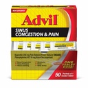 Advil Sinus'i ummistus ja valu, siinuse leevendamise meditsiin, valu leevendamine ja palaviku vähendaja ibuprofeeni ja fenüülefriini HCl - 50 kaetud tabletti