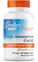 Doctor's Best High Absorption CoQ10 koos bioperiiniga, südame tervise ja energia tootmisega, mitte-GMO, Gluteen & Soy Free, Vegan, 100 Mg, 120 loend