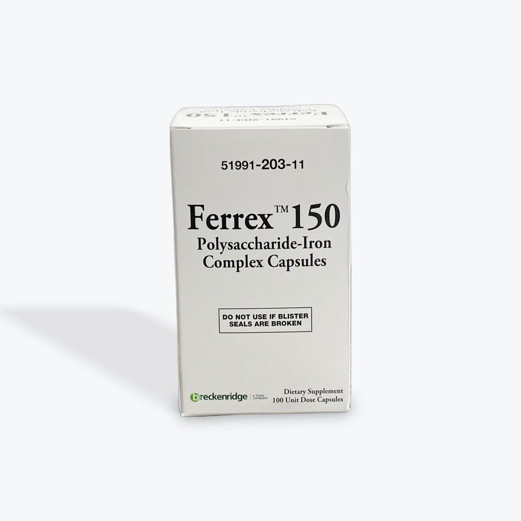 Ferrex 150 Polüsahhariid Raudkompleksi kapslid Breckenridge - 100 Ea