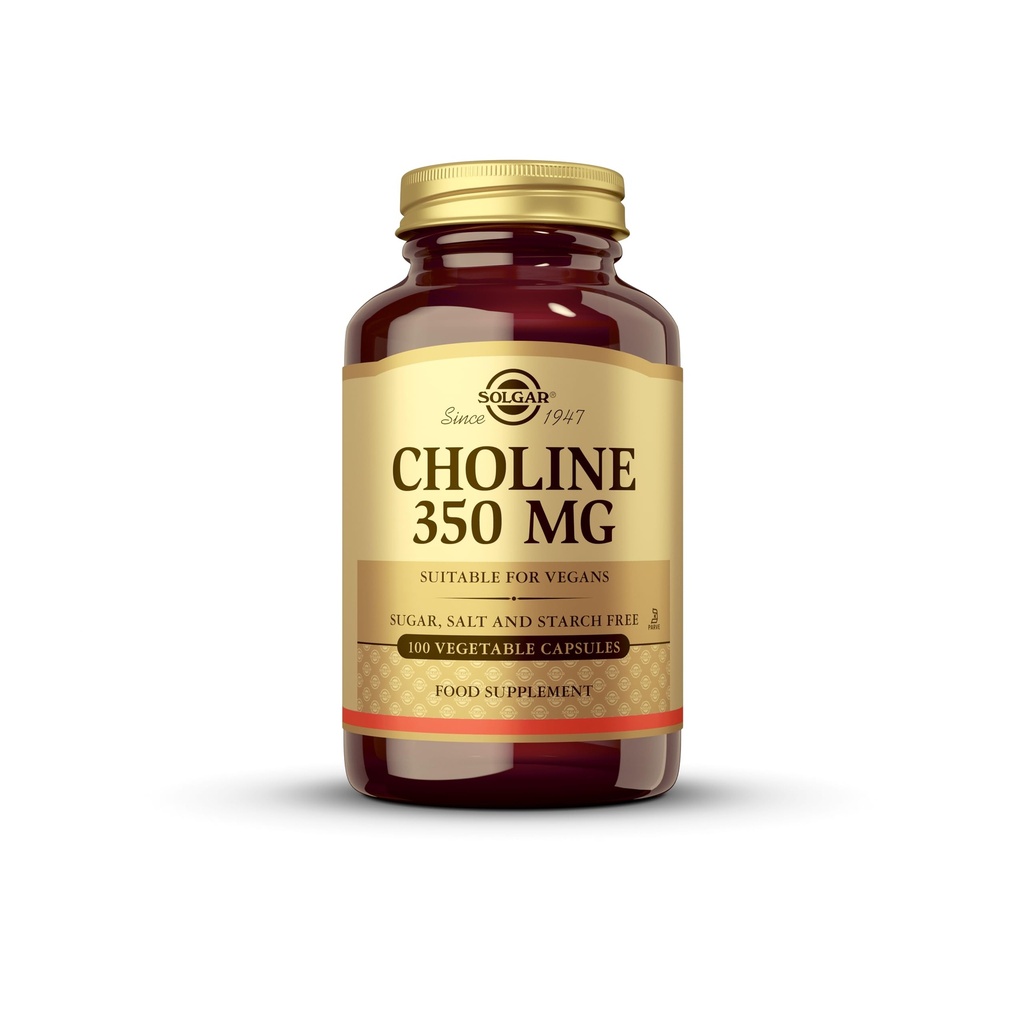 Solgar koliin 350 mg - 100 köögiviljakapslit, pakend 2 - mitte-GMO, vegan, Kosher - 200 kokku