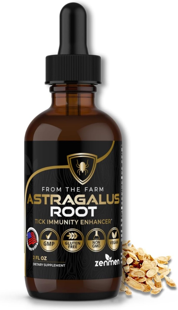 Zenmen Astragalus Juur orgaaniline tinktuur - Tick Immune Support and Immunity Enhancer, Antioksüdantide allikas - valmistatud USA-s
