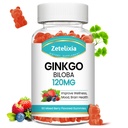 Ginkgo Biloba Gummies naistele ja meestele, aju täiendus parandab paremat meeleolu ja keskendumist, Vegan segatud marja maitse 60 Count