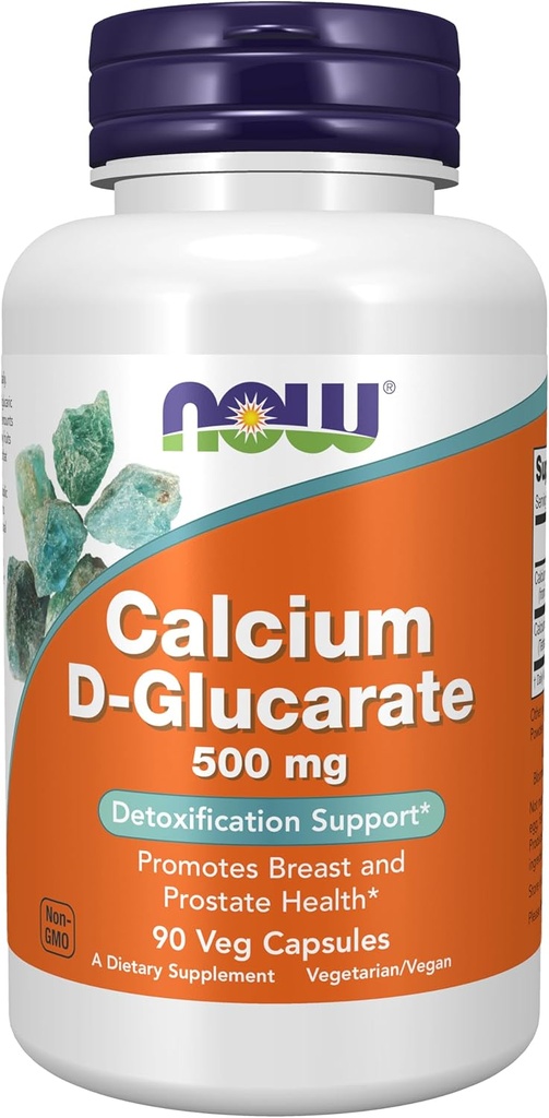 NOW Foods Supplements, Calcium D-Glucarate 500 mg, Detoxification Support*, 90 Veg Capsules