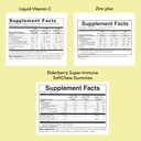 LAPSED ESSENTIALS Lapsed Immune Support Bundle - Vedel C-vitamiin, Elderberry Gummies ja vedel tsink imikutele, väikelastele ja lastele