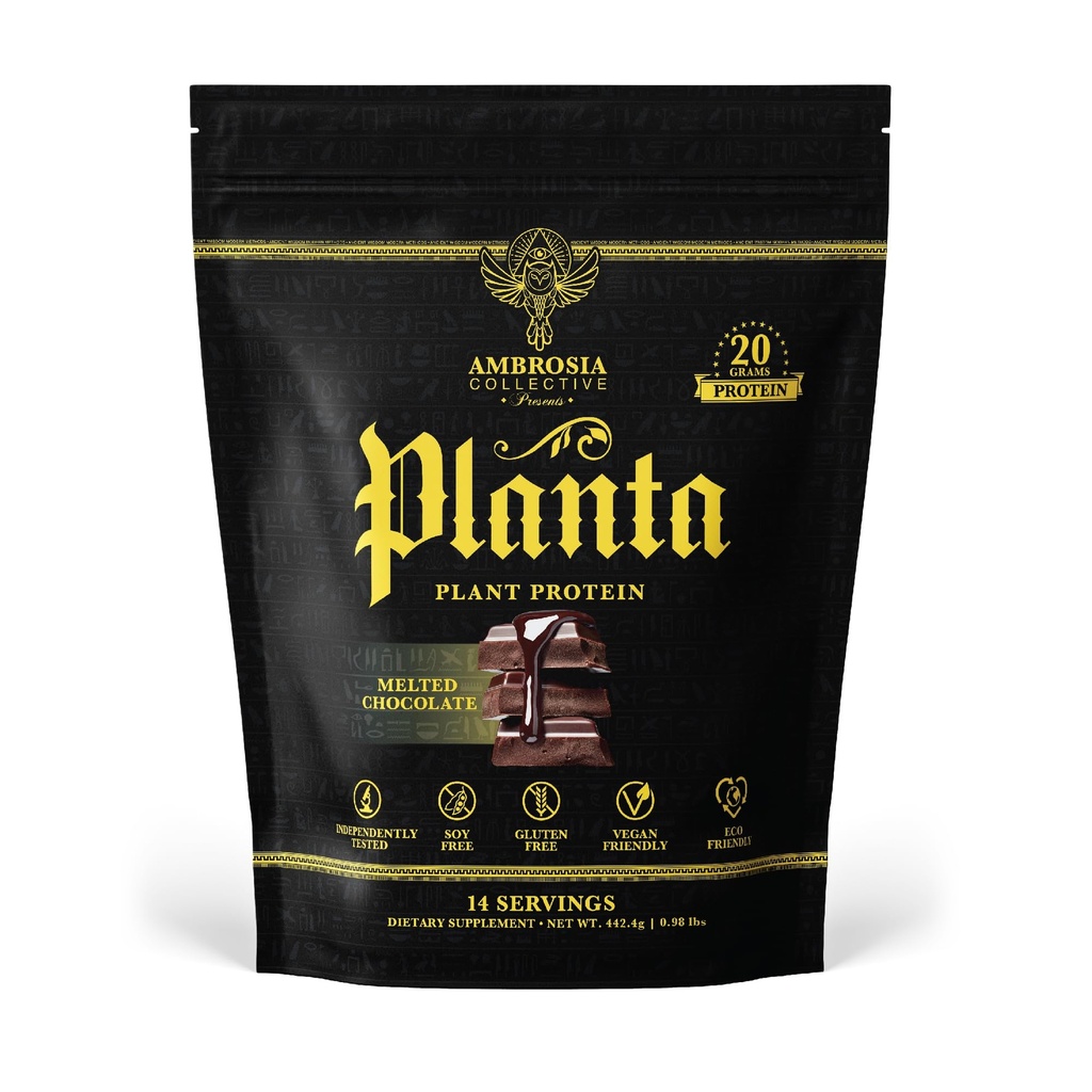 Ambrosia Planta - Premium Plant-Based Protein | Vegan & Keto Sõbralik | Gourmet Maitsed, Mis Ei Puhu ega Mao Upset | Ei Lisatud Suhkrut | 14 Servingut | (sulatatud šokolaad)